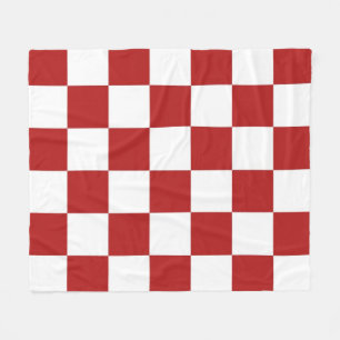 Couverture Polaire Rouge et blanc Checkered