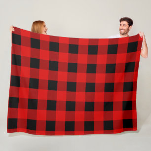 Couverture Polaire Rouge et noir Buffalo Plaid Holiday en vichy Fole