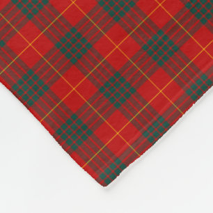 Couverture Polaire Rouge et tartan de clan de Forest Green Cameron