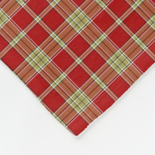 Couverture Polaire Rouge et vert clair Rustique Plaid Motif