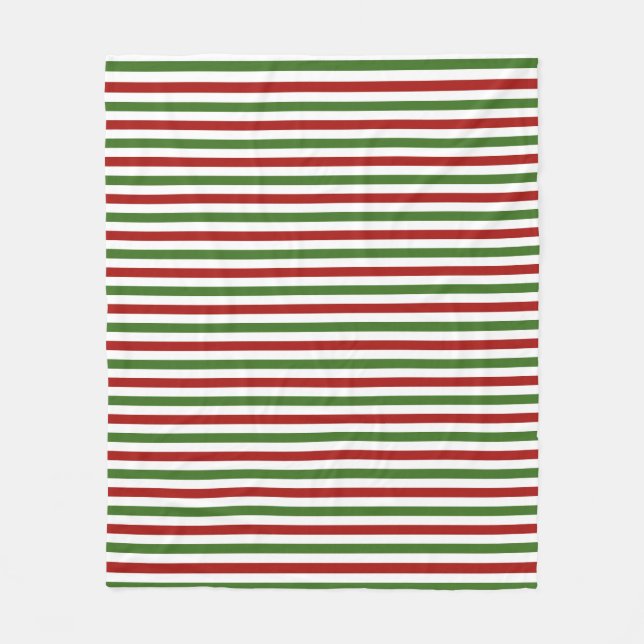 Couverture Polaire Rouge et vert Grille de Noël Blanche polaire (Devant)