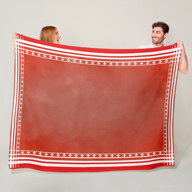 Couverture Polaire Rouge Inspiré du Danemark (En situation)