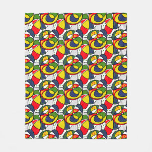 Couverture Polaire Rouge Jaune Bal de Plage Vert Volet Blanche