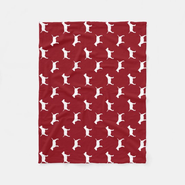 Couverture Polaire Rouge miniature de motif de silhouettes de (Devant)