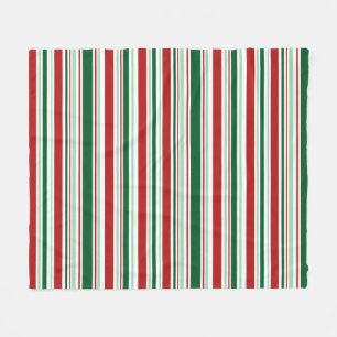 Couverture Polaire Rouge moderne, Vert menthe, Vert foncé, Blancs