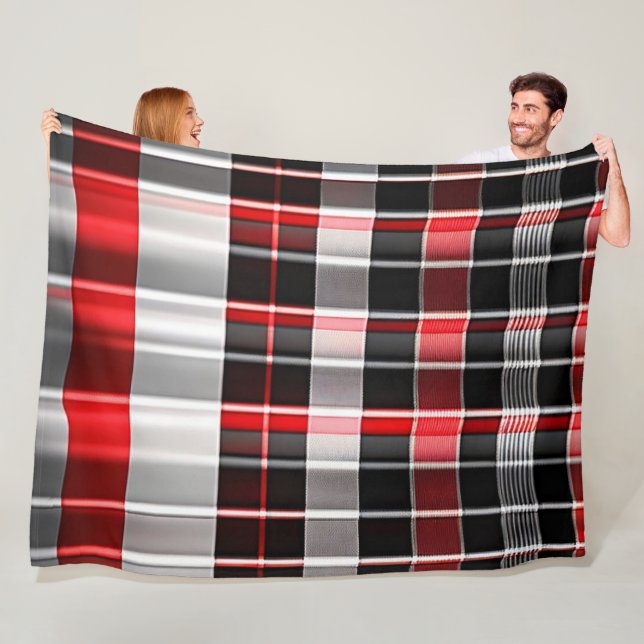 Couverture Polaire Rouge Noir Abstrait Plaid Collection populaire (En situation)