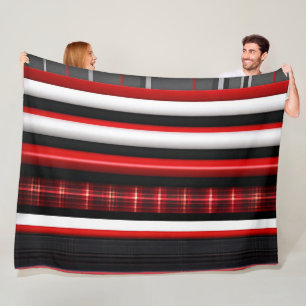 Couverture Polaire Rouge Noir Abstrait Plaid Collection tendance