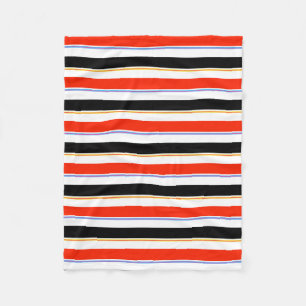 Couverture Polaire Rouge Noir Blanc Grilles Lignes Design Motif