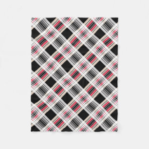 Couverture Polaire Rouge noir blanc plaid