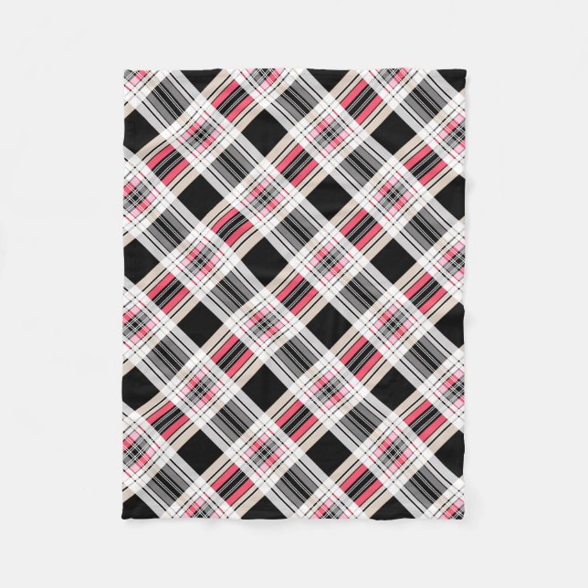 Couverture Polaire Rouge noir blanc plaid (Devant)