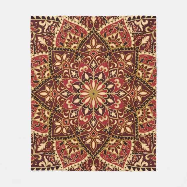 Couverture Polaire Rouge oriental : Tapis Vintage (Devant)