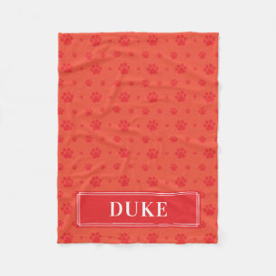 Couverture Polaire Rouge Paks Monogram Pet Fleece Blanche