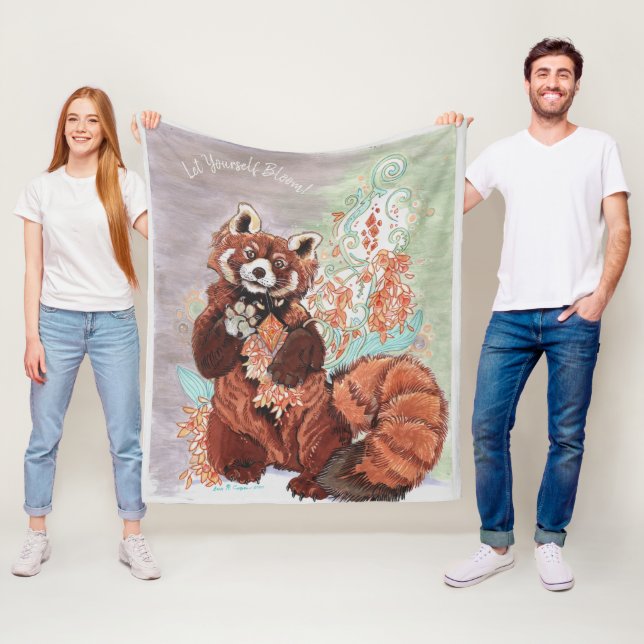 Couverture Polaire Rouge Panada Crystaline Vibes Art (En situation)