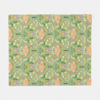 Couverture Polaire Rouge printanier et papillons de nuit et papillons