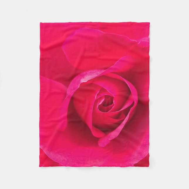 Couverture Polaire Rouge romantique Rose rose v2 (Devant)