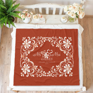 Couverture Polaire Rouge Romantique Rustique Shabby Chic Monsieur & M