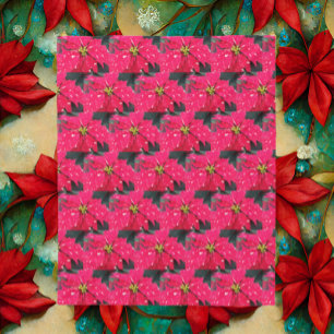 Couverture Polaire Rouge Varié Poinsettia Motif Holiday