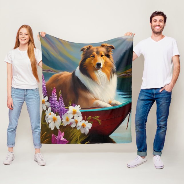 Couverture Polaire Rough Collie sur une pagaie : une aventure Pittore (En situation)