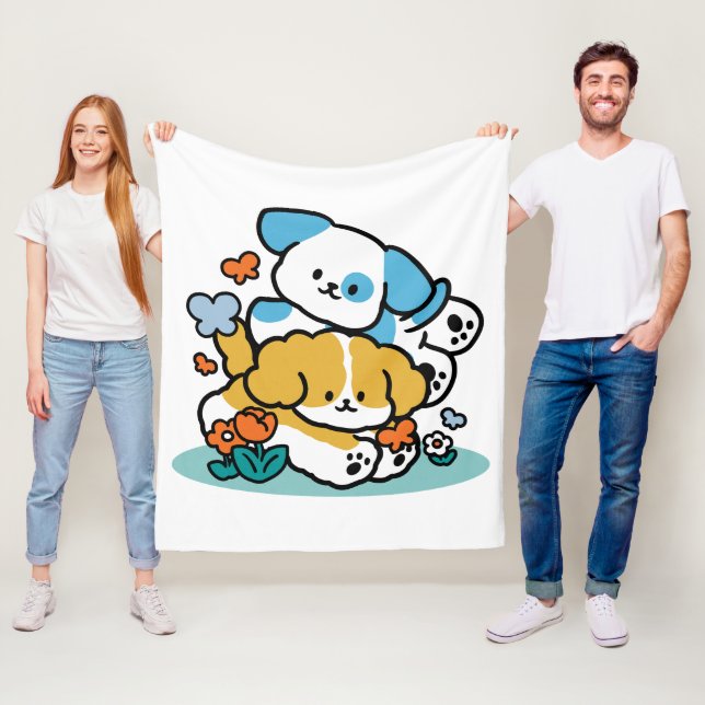 Couverture Polaire Rouler En Mai Comme De Joyeux Pups - Mignonne Chie (En situation)