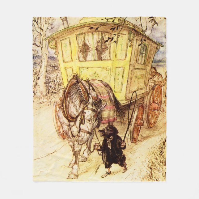 Couverture Polaire Roulotte de Gitans – Après-midi doré par Arthur Ra (Devant)