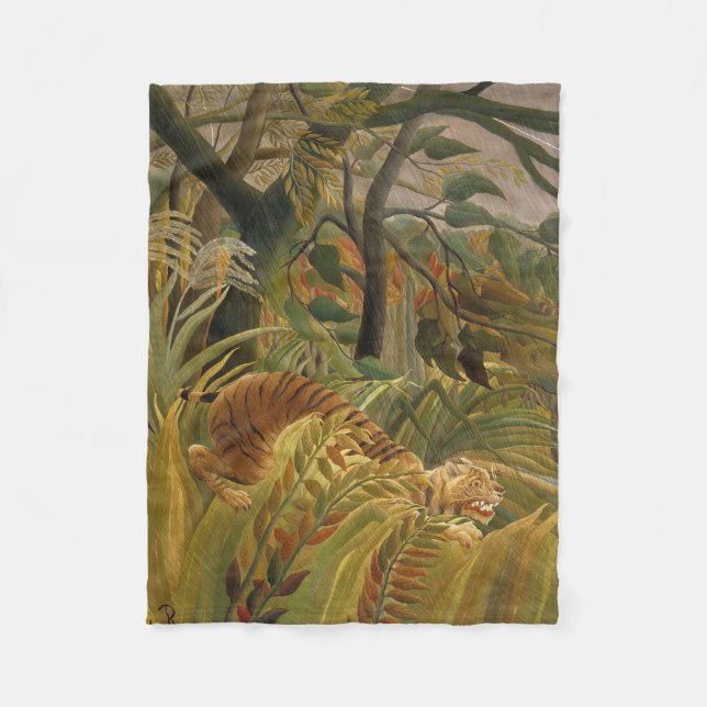 Couverture Polaire Rousseau Jungle Tropical Tiger Art (Devant)