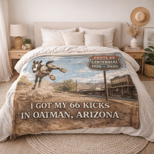 Couverture Polaire Route 66 Centenaire Âne Oatman Art de Voyage