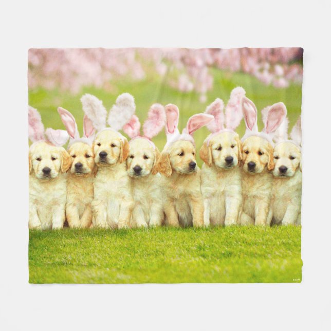 Couverture Polaire Row of Puppy Bunnies (Devant (Horizontal))