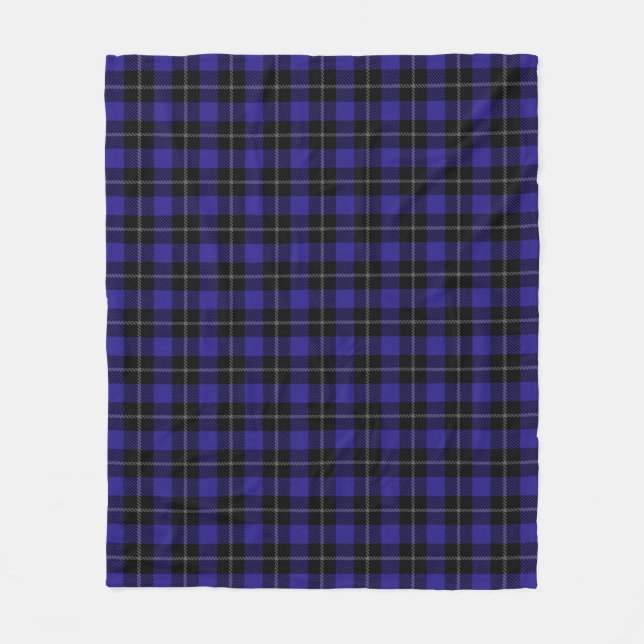 Couverture Polaire Royal Blue Black Plaid (Devant)