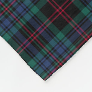 Couverture Polaire Royal Blue et Black Plaid Daly Tartan