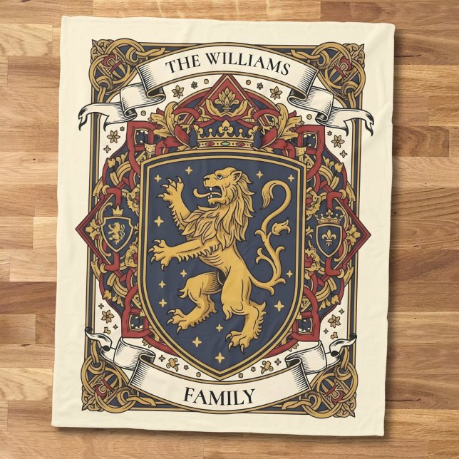 Couverture Polaire Royal Coat of Arms Luxury Lion Rampant  (Créateur téléchargé)