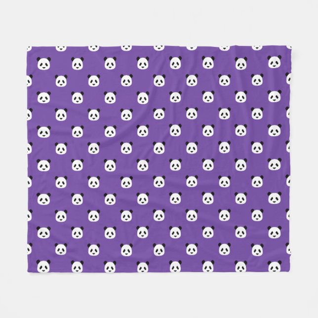 Couverture Polaire Royal Purple - Motif Panda minimaliste (Devant (Horizontal))