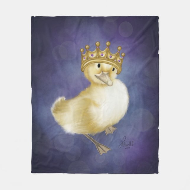 Couverture Polaire Royal Quackery : Canard jaune avec Couronne or (Devant)