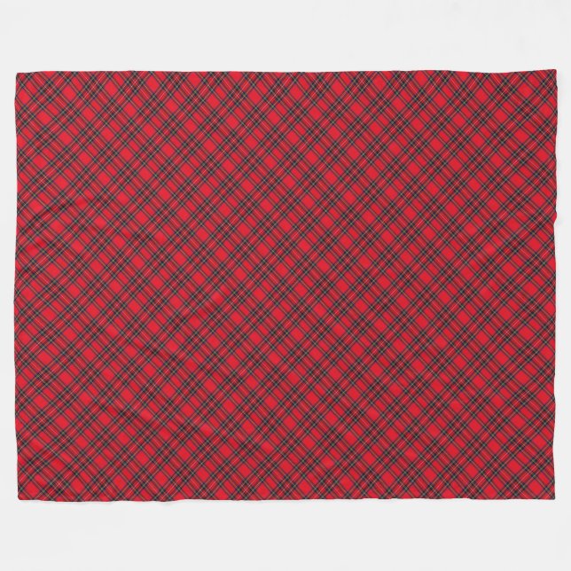 Couverture Polaire Royal Stewart tartan rouge noir plaid (Devant (Horizontal))