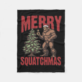 Couverture Polaire Rtro Western Merry Squatchmas Funny Bigfoot Père N