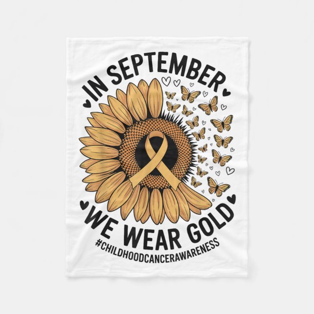 Couverture Polaire Ruban de sensibilisation au cancer chez l'enfant a (Devant)