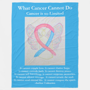 Couverture Polaire Ruban de sensibilisation bleu et rose Cancer Chimi