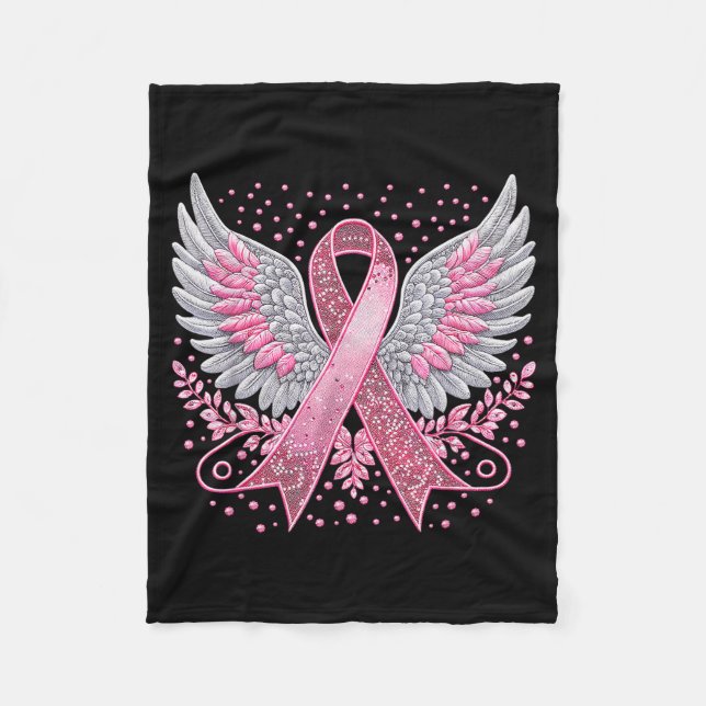 Couverture Polaire Ruban Nk Anges Ailes Ruban Sensibilisation Cancer  (Devant)
