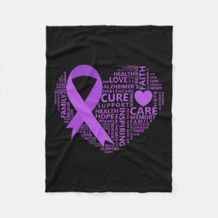 Couverture Polaire Ruban pourpre du coeur de sensibilisation