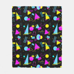 COUVERTURE POLAIRE RUBAN RÉTRO FORMES COLORÉES