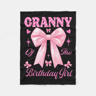 Couverture Polaire Ruban rose coquette de mamie fille d'anniversaire 