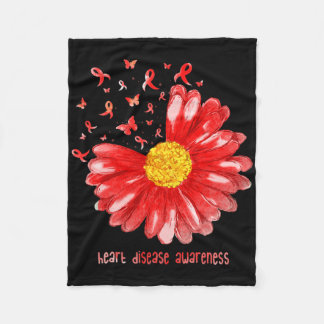 Couverture Polaire Ruban Rouge Papillon Marguerite Sensibilisation au