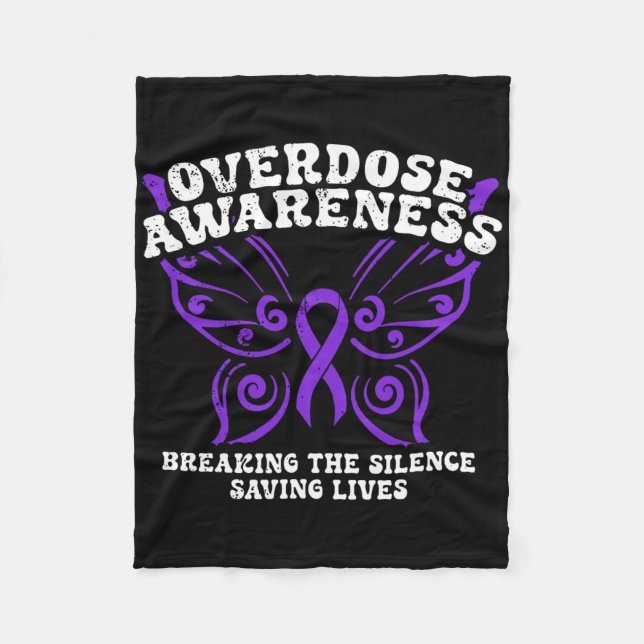 Couverture Polaire Ruban Violet de Sensibilisation au Surdosage Drogu (Devant)
