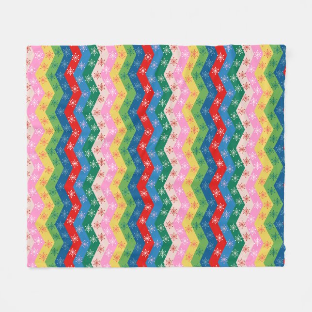 Couverture Polaire Ruban zigzag festif Plaid en polaire (Devant (Horizontal))
