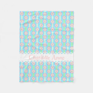 Couverture Polaire Rubans de fleur de point de polka de ressort