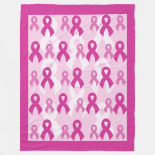 Couverture Polaire Rubans roses/Lumière...Cancer du sein