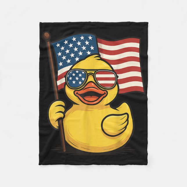 Couverture Polaire Rubber Duck Usa Drapeau Fête de l'Indépendance Bai (Devant)