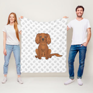 Couverture Polaire Ruby Cavalier King Charles Spaniel & Paws