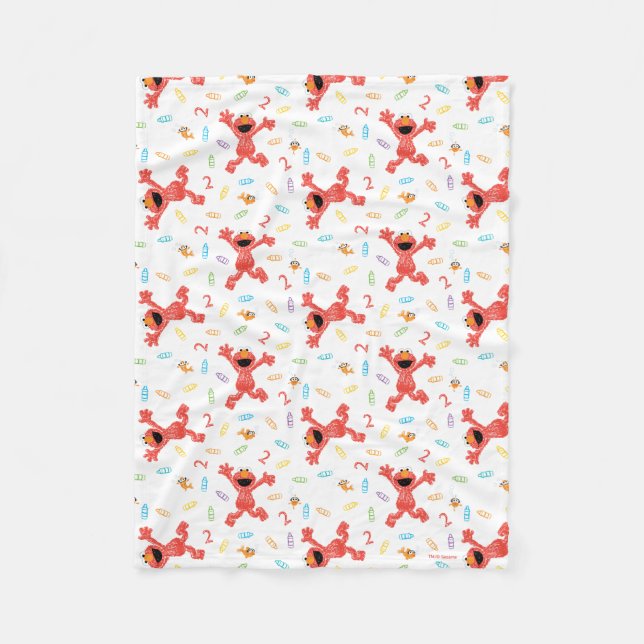 Couverture Polaire Rue Sésame Elmo | Crayon d'anniversaire (Devant)