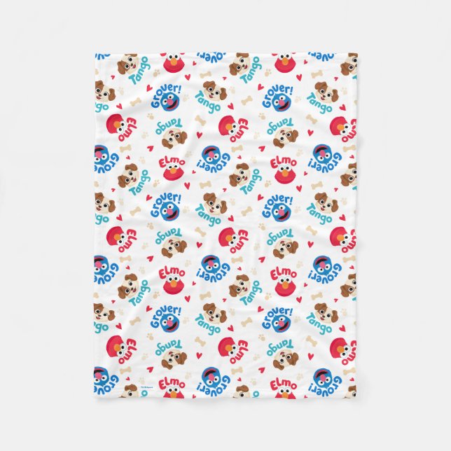 Couverture Polaire Rue Sésame | Tango, Elmo et Motif Grover (Devant)