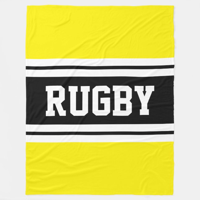 Couverture Polaire Rugby Athletic Bright Jaune Black Racing Stripes (Devant)
